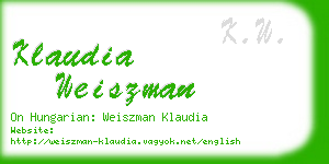 klaudia weiszman business card